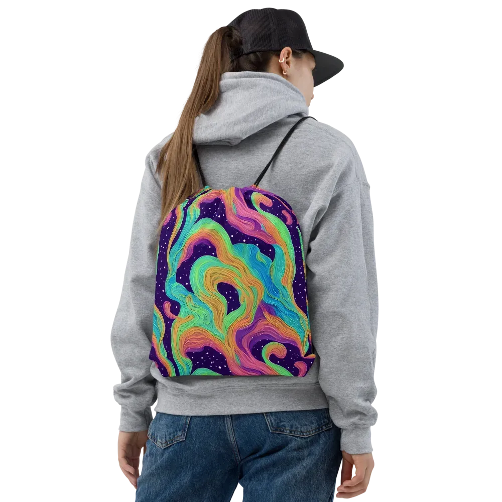 Nebula Whirl on Drawstring Bag — Front