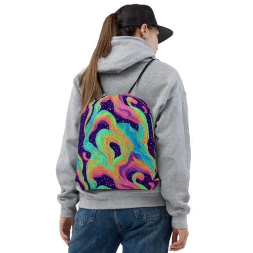 Nebula Whirl on a Drawstring Bag