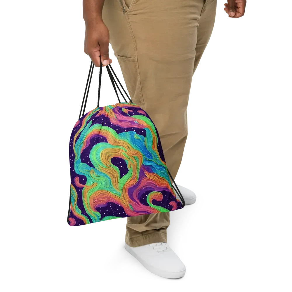 Nebula Whirl on Drawstring Bag — Front