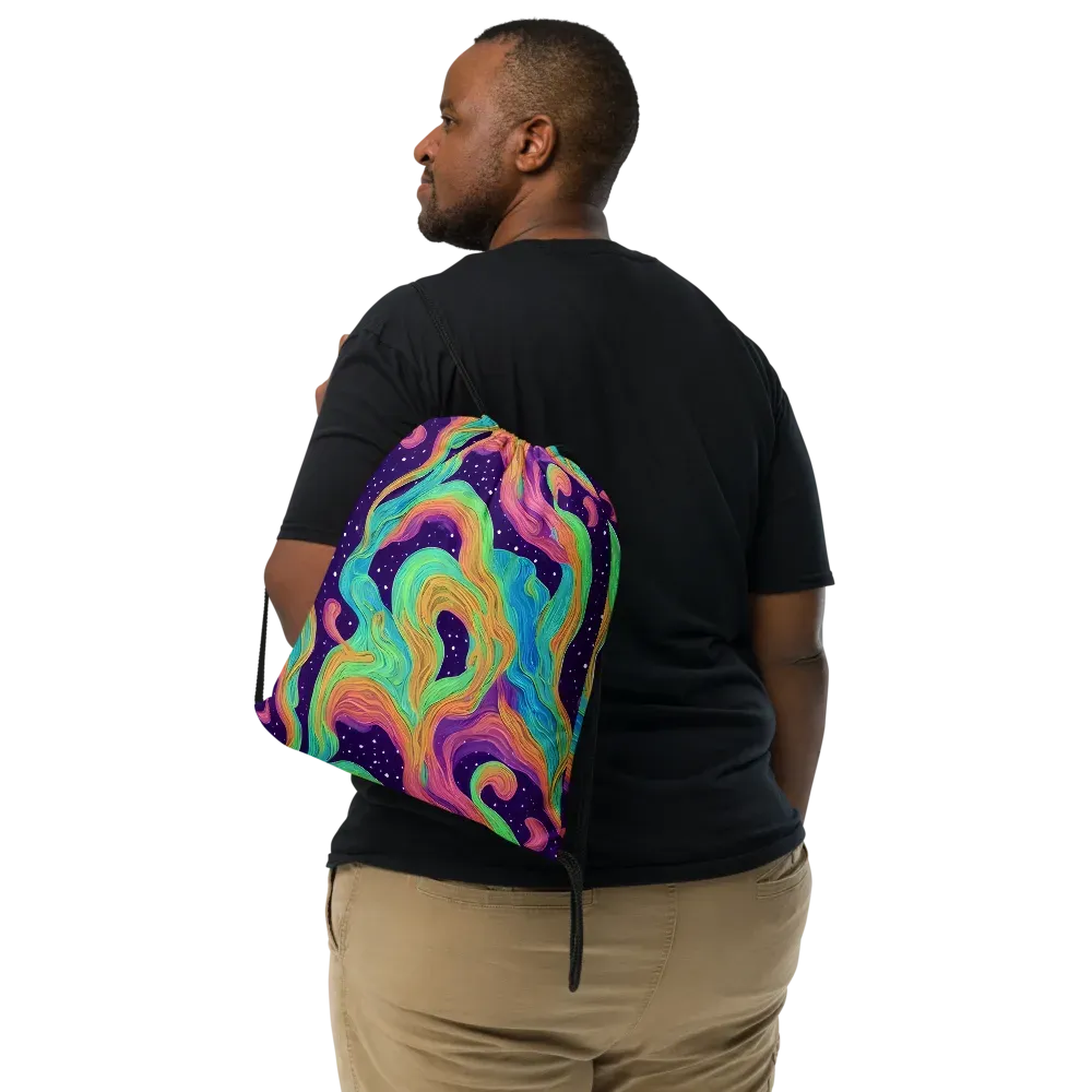 Nebula Whirl on Drawstring Bag — Front