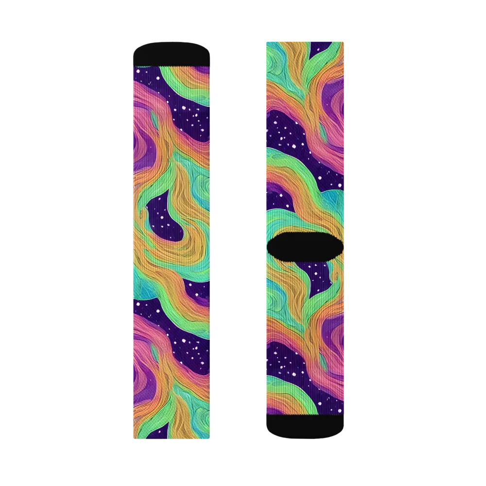 Nebula Whirl on Socks — Left Sock