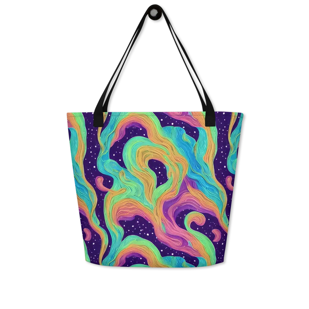 Nebula Whirl on Large Tote Bag W/ Pocket — Front