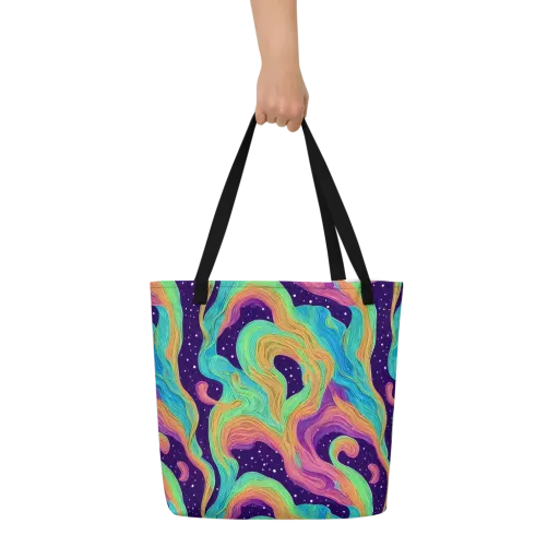 Nebula Whirl on a Large Tote Bag W/ Pocket