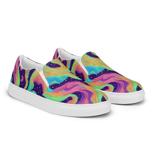 Nebula Whirl on a Women's Slip-On Canvas Shoes