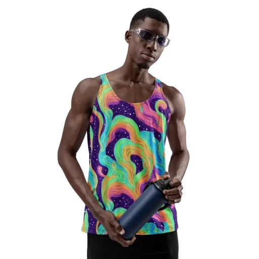 Nebula Whirl on a Men's Tank Top