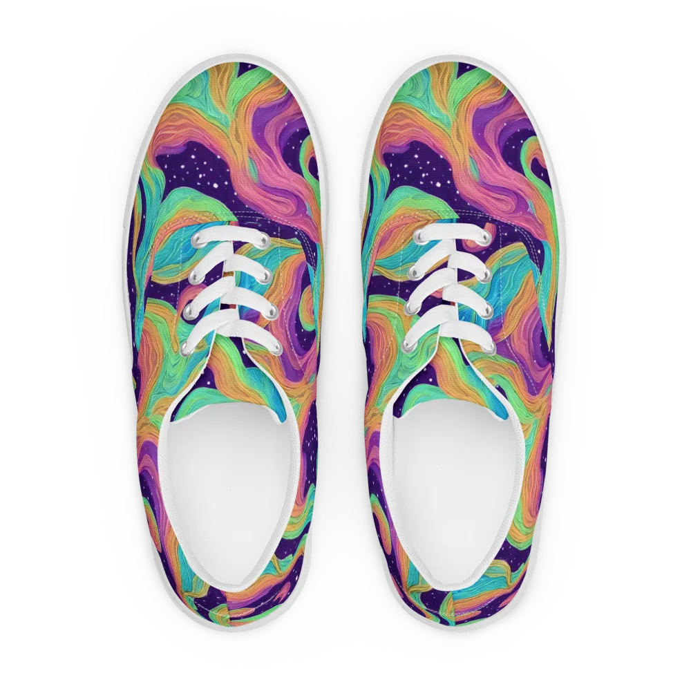 Nebula Whirl on Men's Lace-Up Canvas Shoes — Front