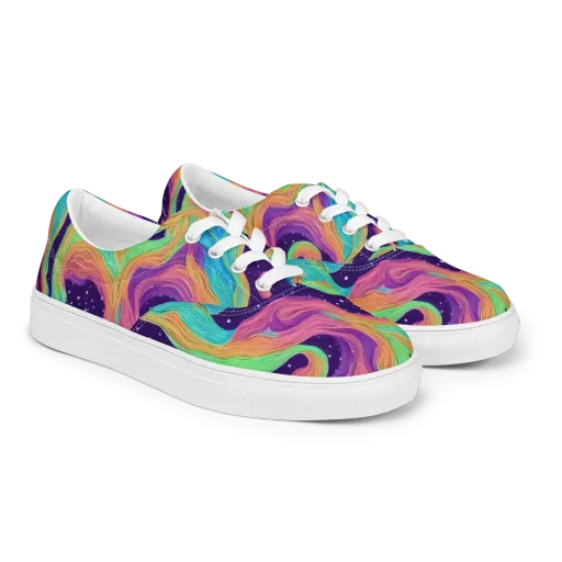 Nebula Whirl on a Men's Lace-Up Canvas Shoes