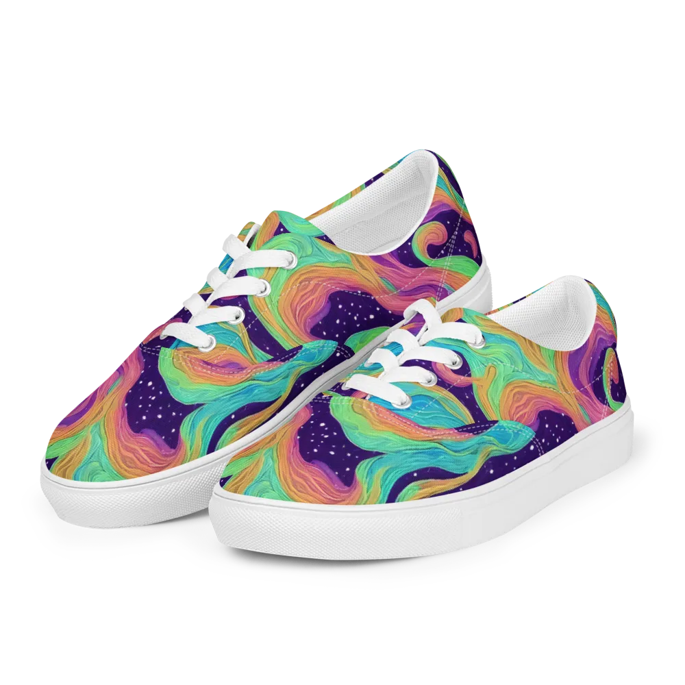 Nebula Whirl on Men's Lace-Up Canvas Shoes — Left Front