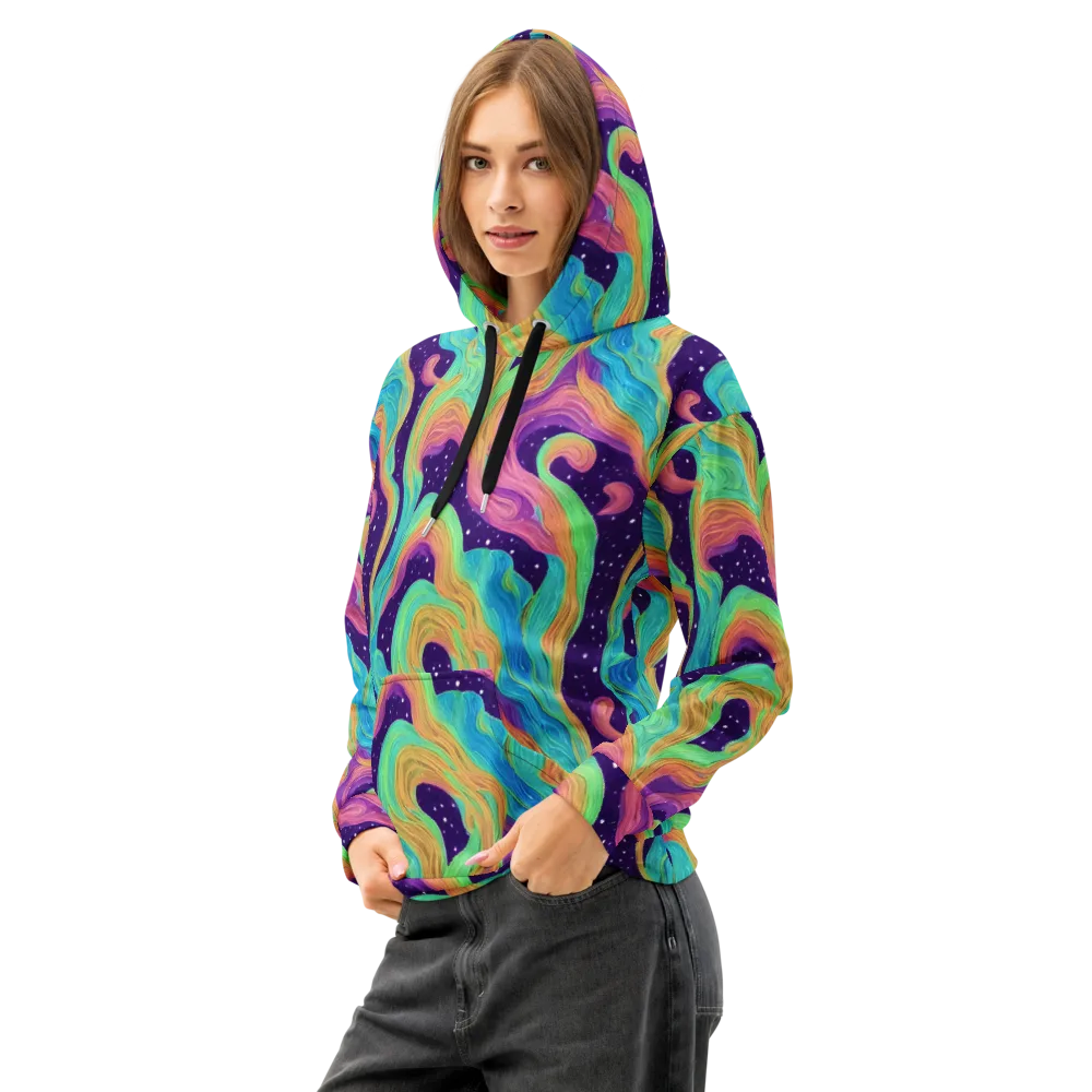 Nebula Whirl on Cotton Hoodie — Left Front