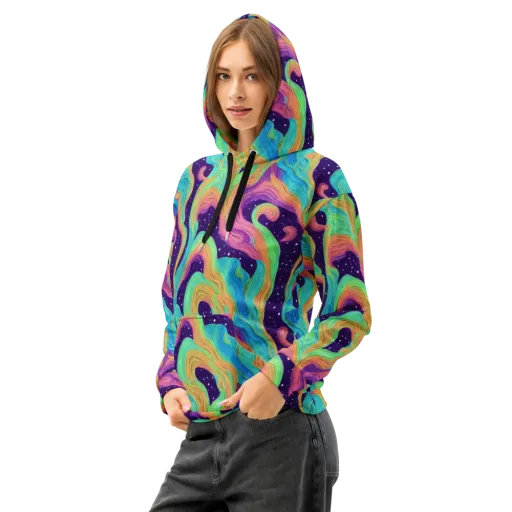 Nebula Whirl on a Cotton Hoodie