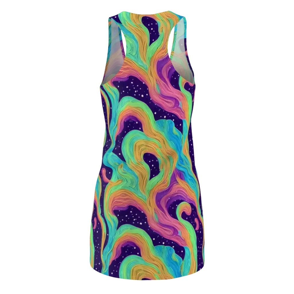 Nebula Whirl on Racerback Dress — Back