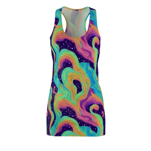 Nebula Whirl on a Racerback Dress