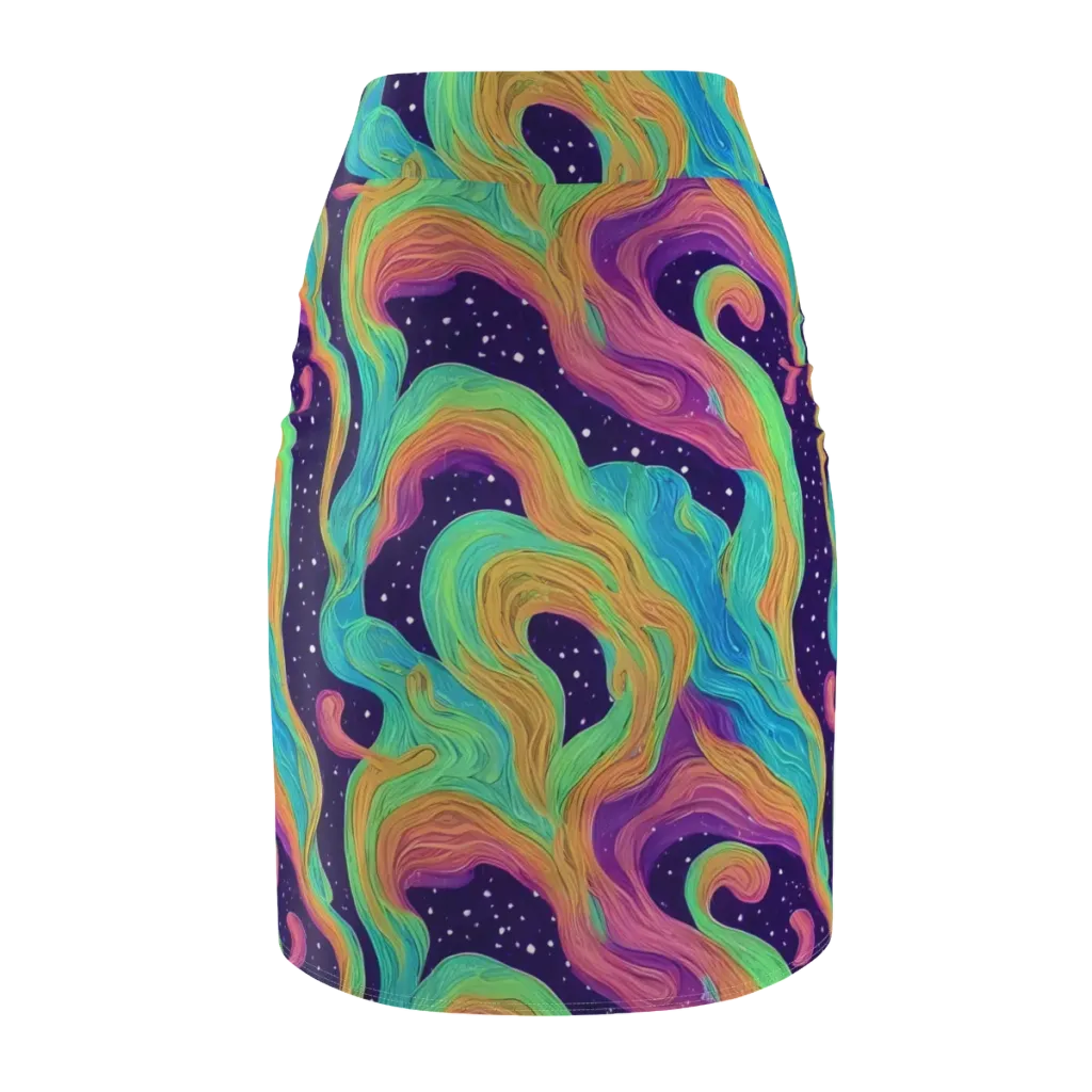 Nebula Whirl on Pencil Skirt — Back