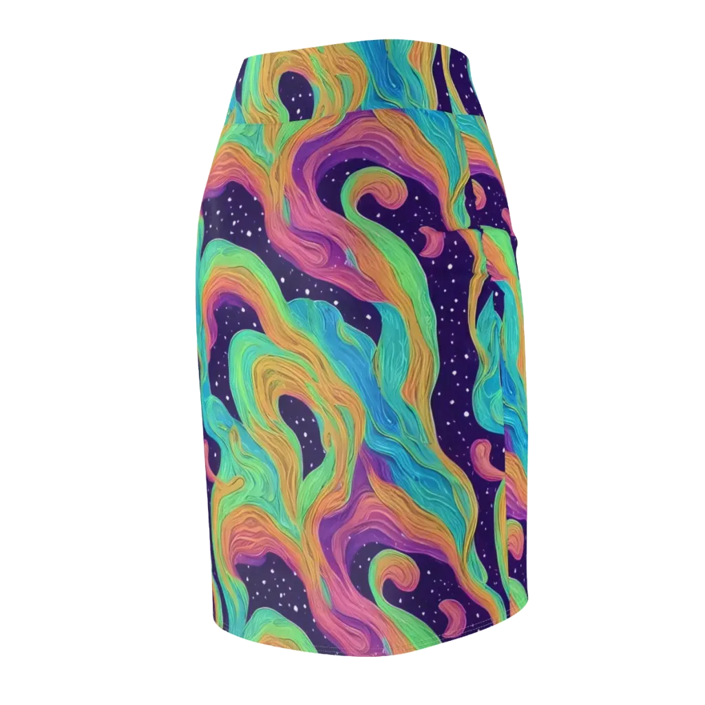Nebula Whirl on Pencil Skirt — Back Side