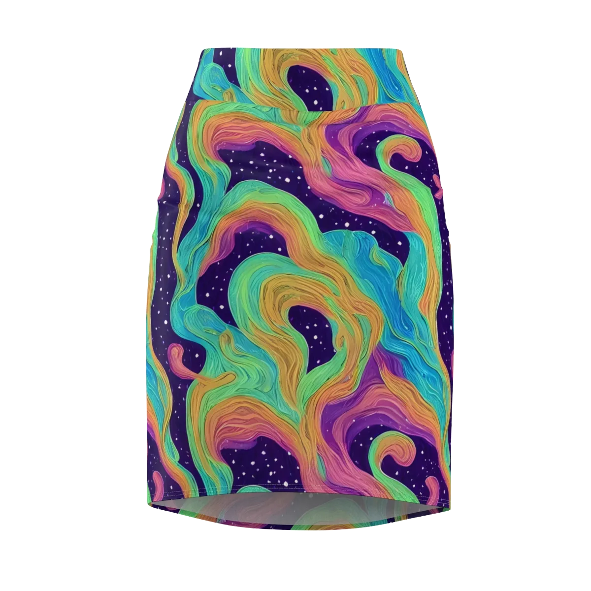 Nebula Whirl on Pencil Skirt — Front