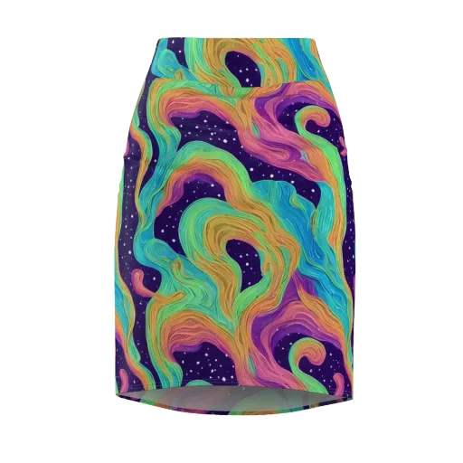 Nebula Whirl on a Pencil Skirt
