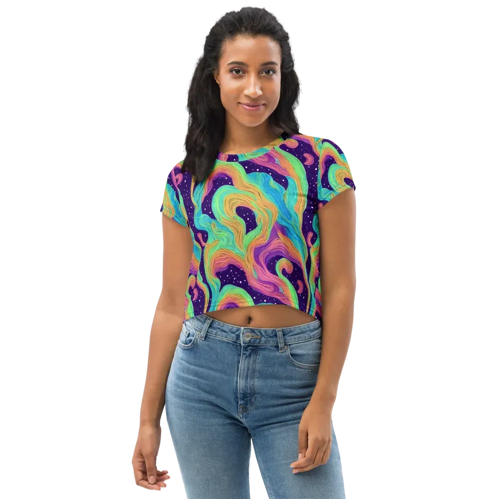 Nebula Whirl on Crop Tee — Front