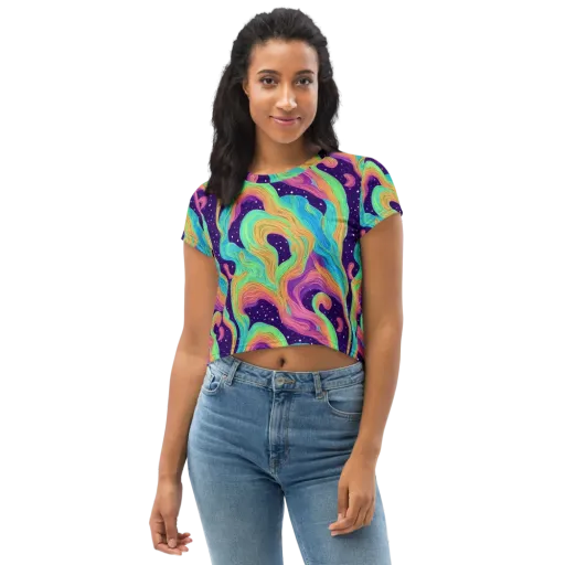 Nebula Whirl on a Crop Tee