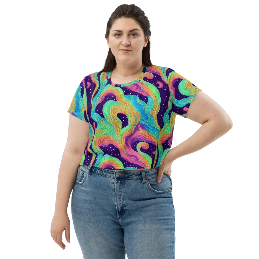 Nebula Whirl on Crop Tee — Front