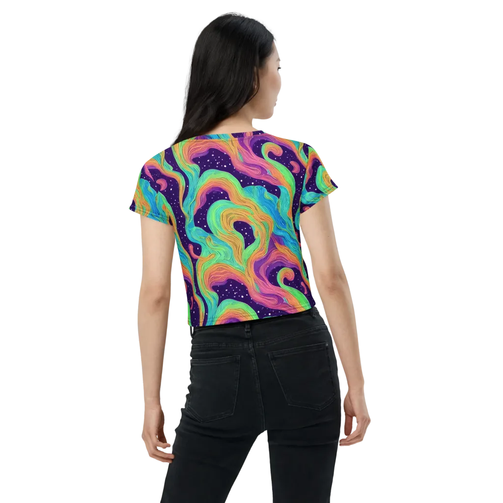 Nebula Whirl on Crop Tee — Back