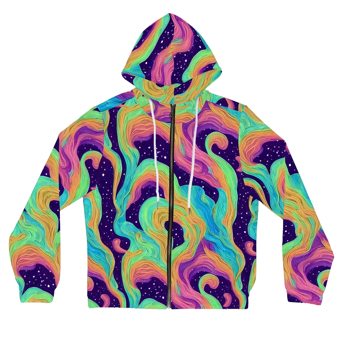 Nebula Whirl on Women's Full-Zip Hoodie — Front