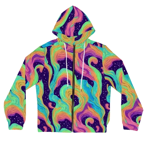 Nebula Whirl on a Women's Full-Zip Hoodie