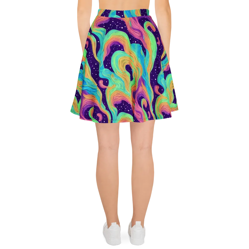 Nebula Whirl on Skater Skirt — Back