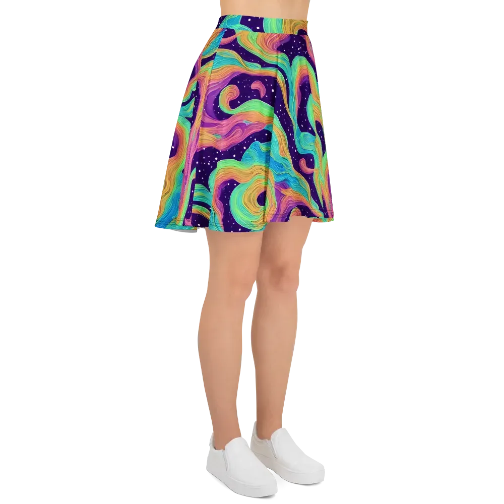 Nebula Whirl on Skater Skirt — Right