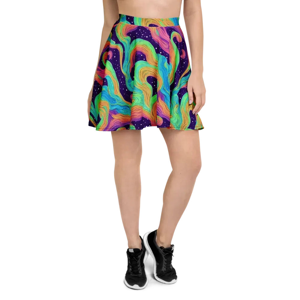 Nebula Whirl on Skater Skirt — Front