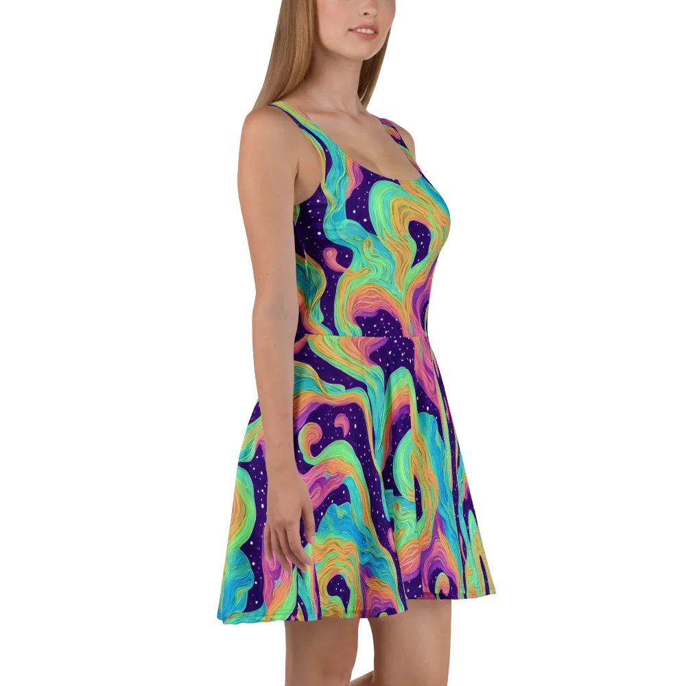 Nebula Whirl on Skater Dress — Right