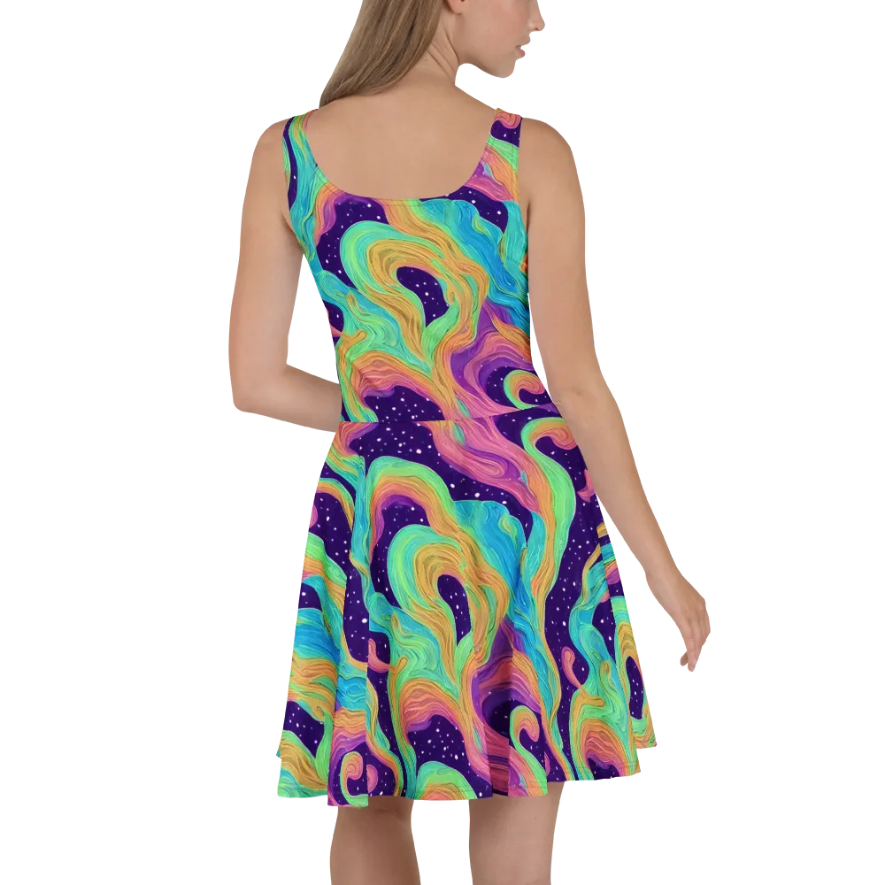 Nebula Whirl on Skater Dress — Back