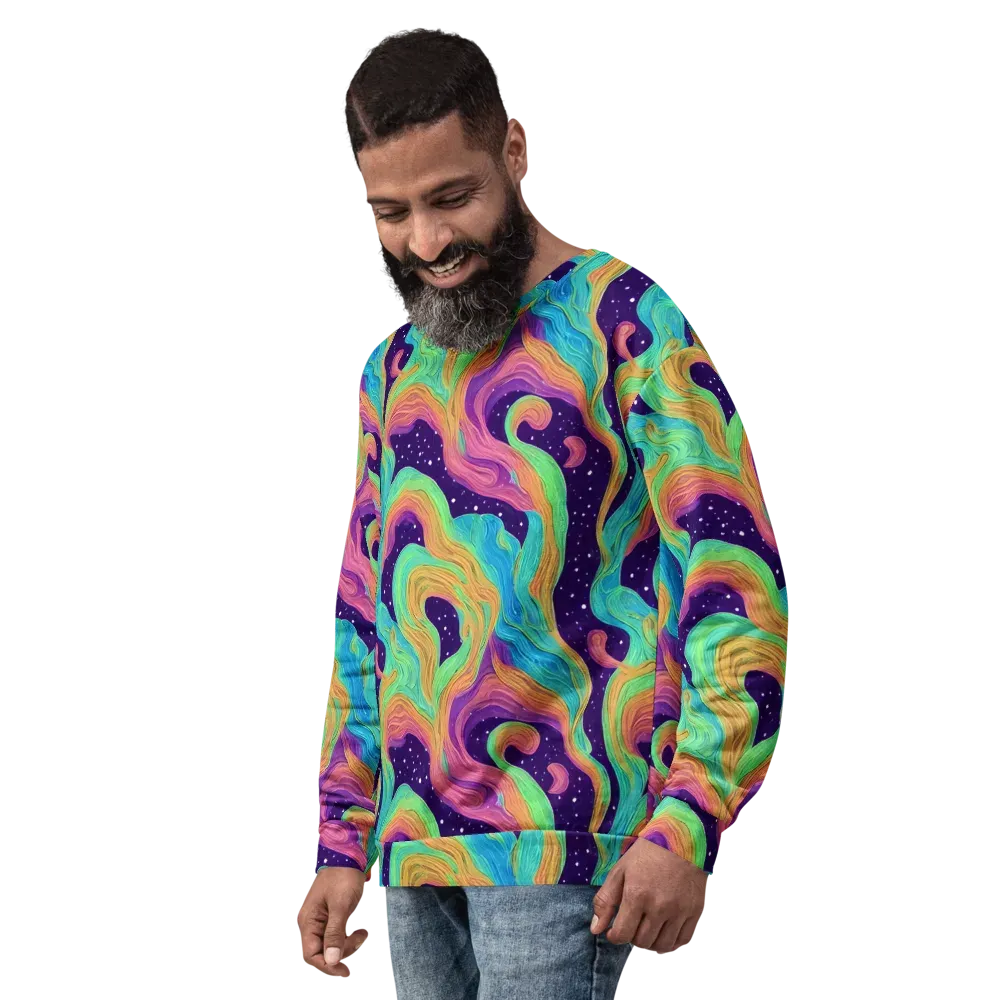 Nebula Whirl on Sweatshirt — Left Front