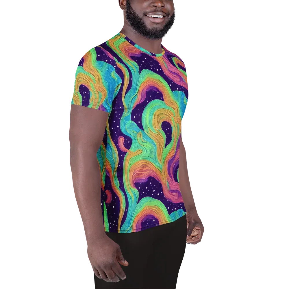 Nebula Whirl on Men's Athletic T-Shirt — Right