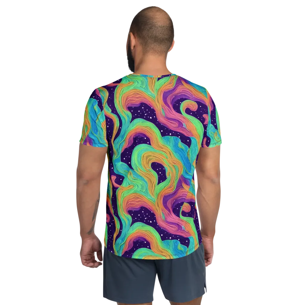 Nebula Whirl on Men's Athletic T-Shirt — Back