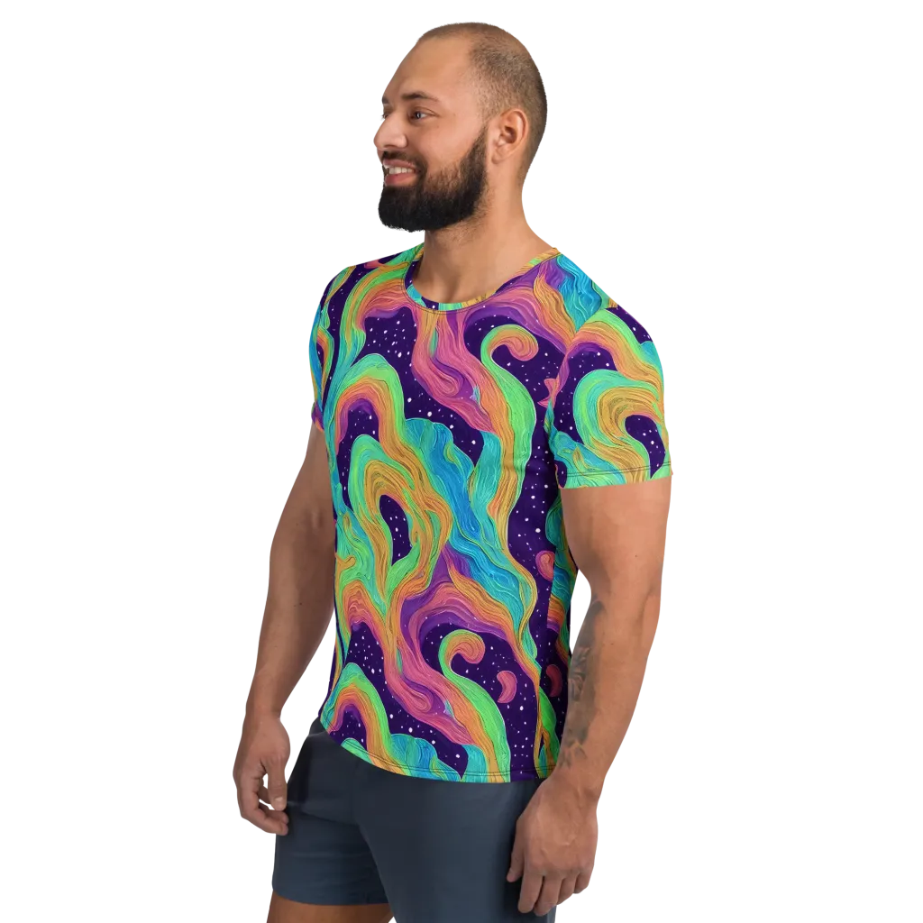 Nebula Whirl on Men's Athletic T-Shirt — Left