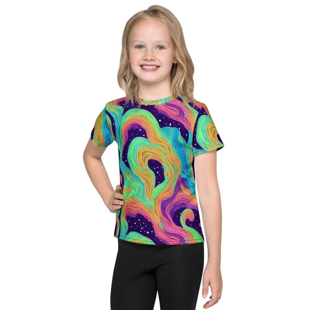 Nebula Whirl on Kids Crew Neck T-Shirt — Front