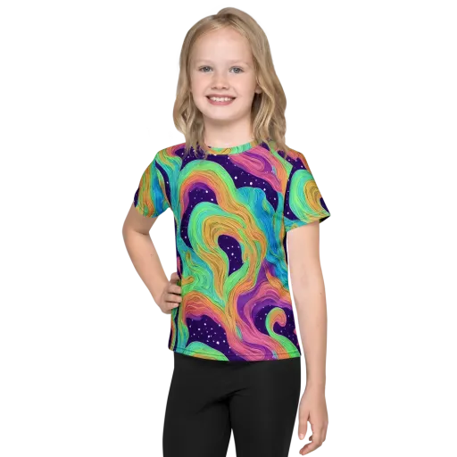 Nebula Whirl on a Kids Crew Neck T-Shirt