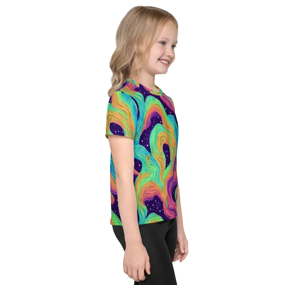 Nebula Whirl on Kids Crew Neck T-Shirt — Right