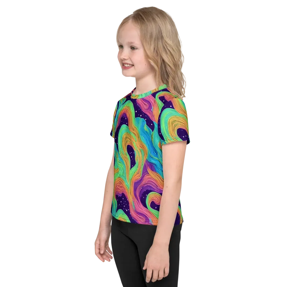 Nebula Whirl on Kids Crew Neck T-Shirt — Left