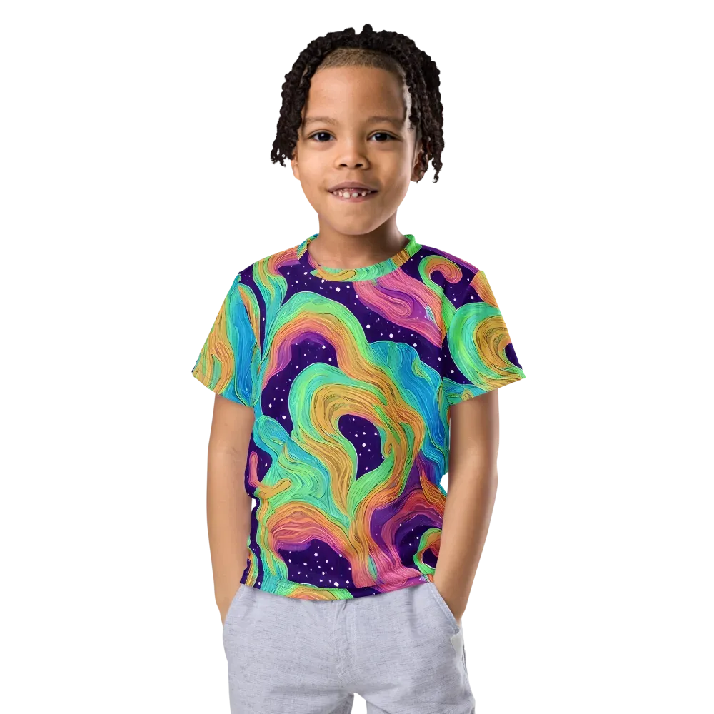 Nebula Whirl on Kids Crew Neck T-Shirt — Front