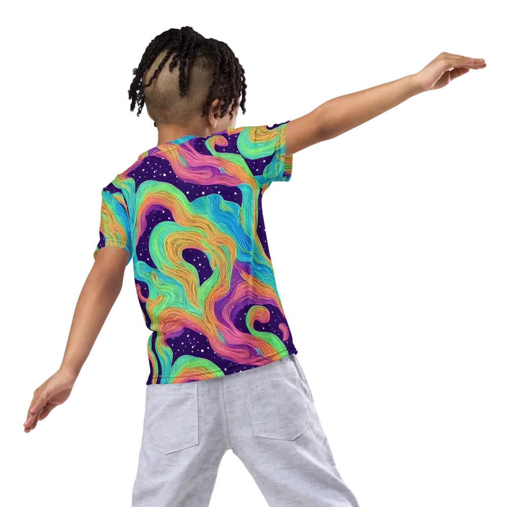 Nebula Whirl on Kids Crew Neck T-Shirt — Back