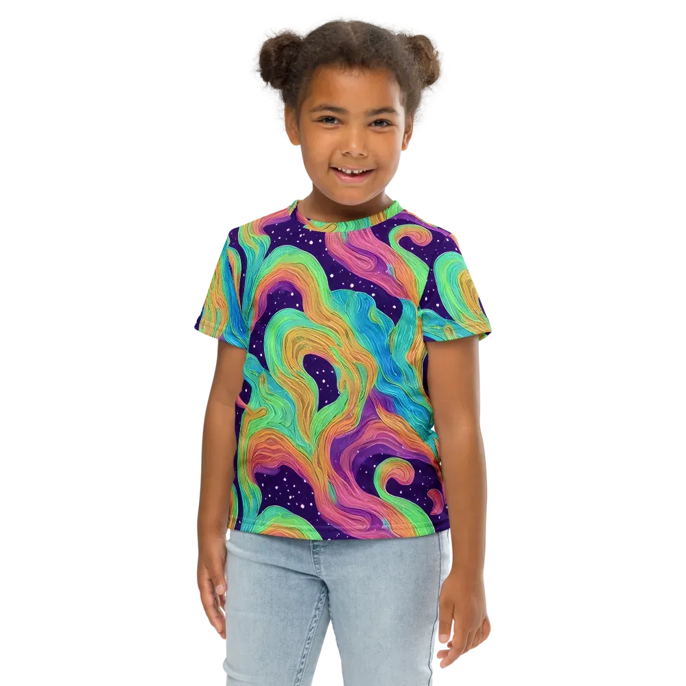 Nebula Whirl on Kids Crew Neck T-Shirt — Front
