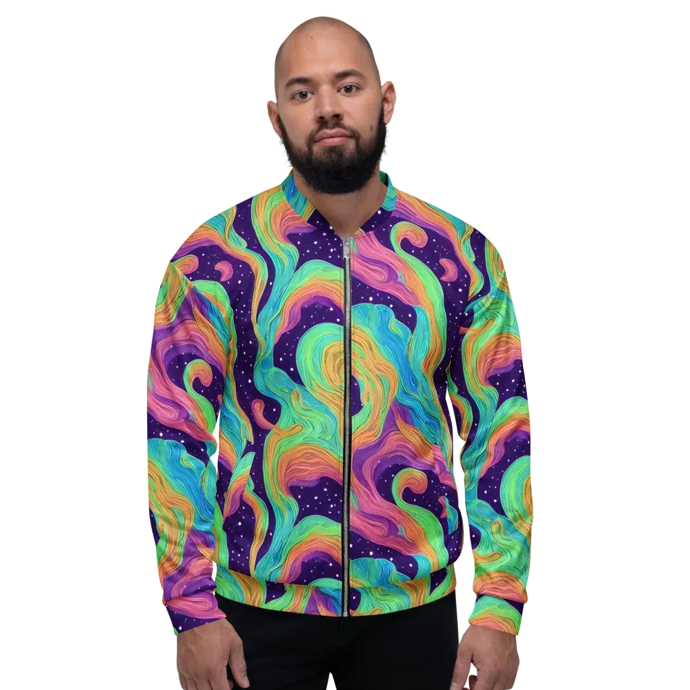 Nebula Whirl on Bomber Jacket — Front