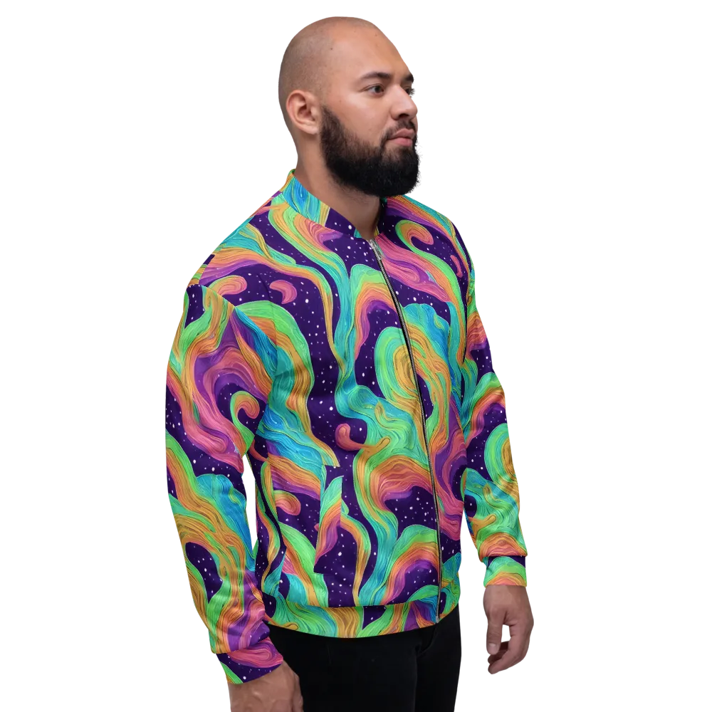 Nebula Whirl on Bomber Jacket — Right