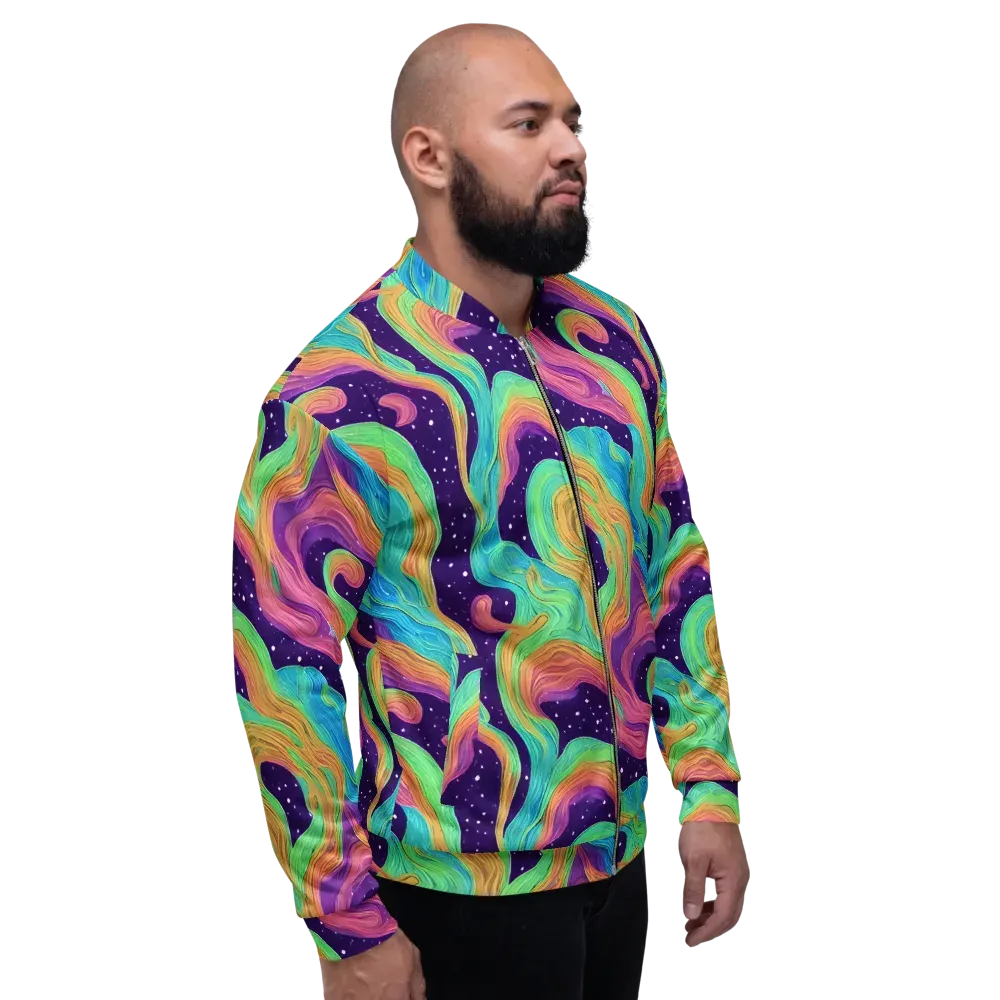 Nebula Whirl on Bomber Jacket — Right