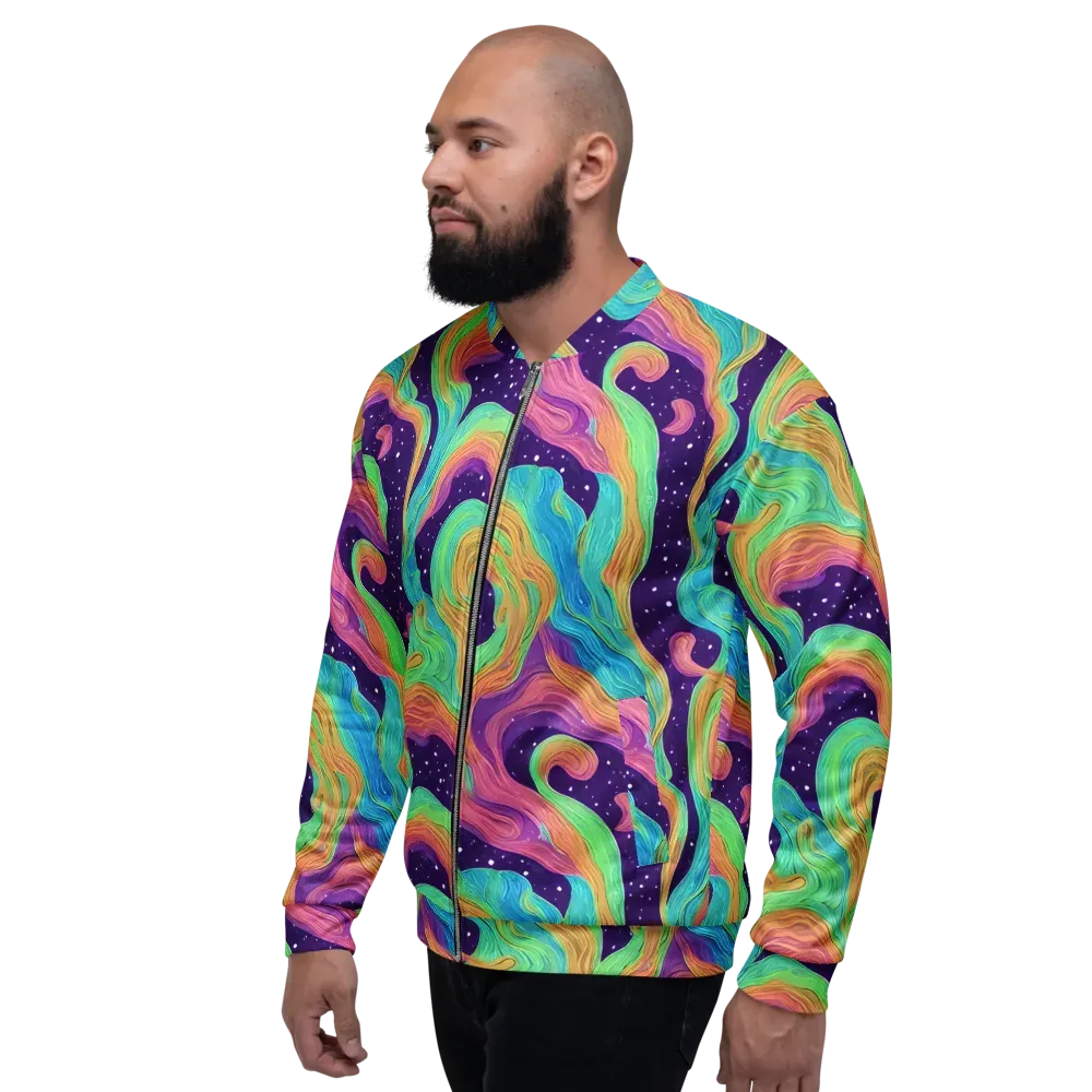 Nebula Whirl on Bomber Jacket — Left