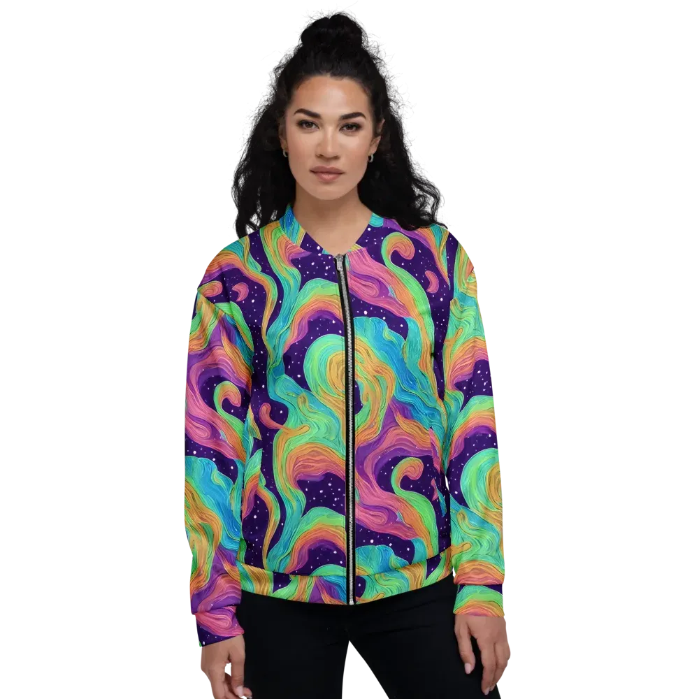 Nebula Whirl on Bomber Jacket — Front