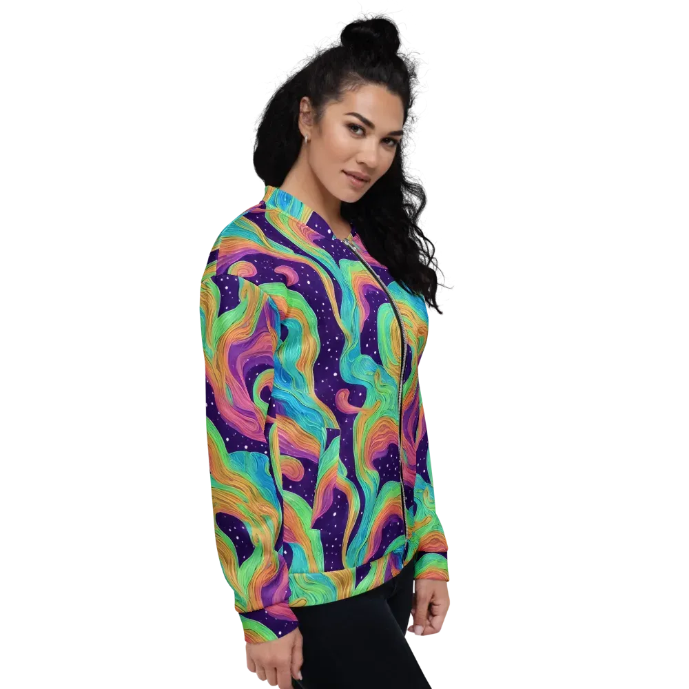 Nebula Whirl on Bomber Jacket — Right