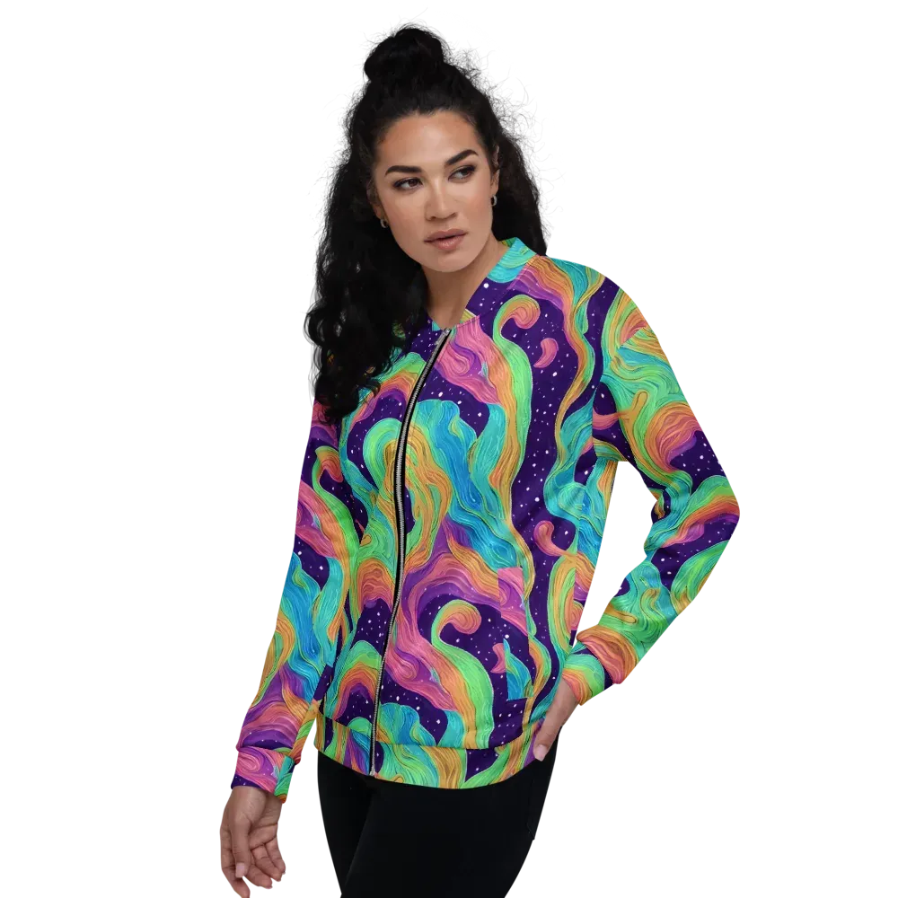 Nebula Whirl on Bomber Jacket — Left