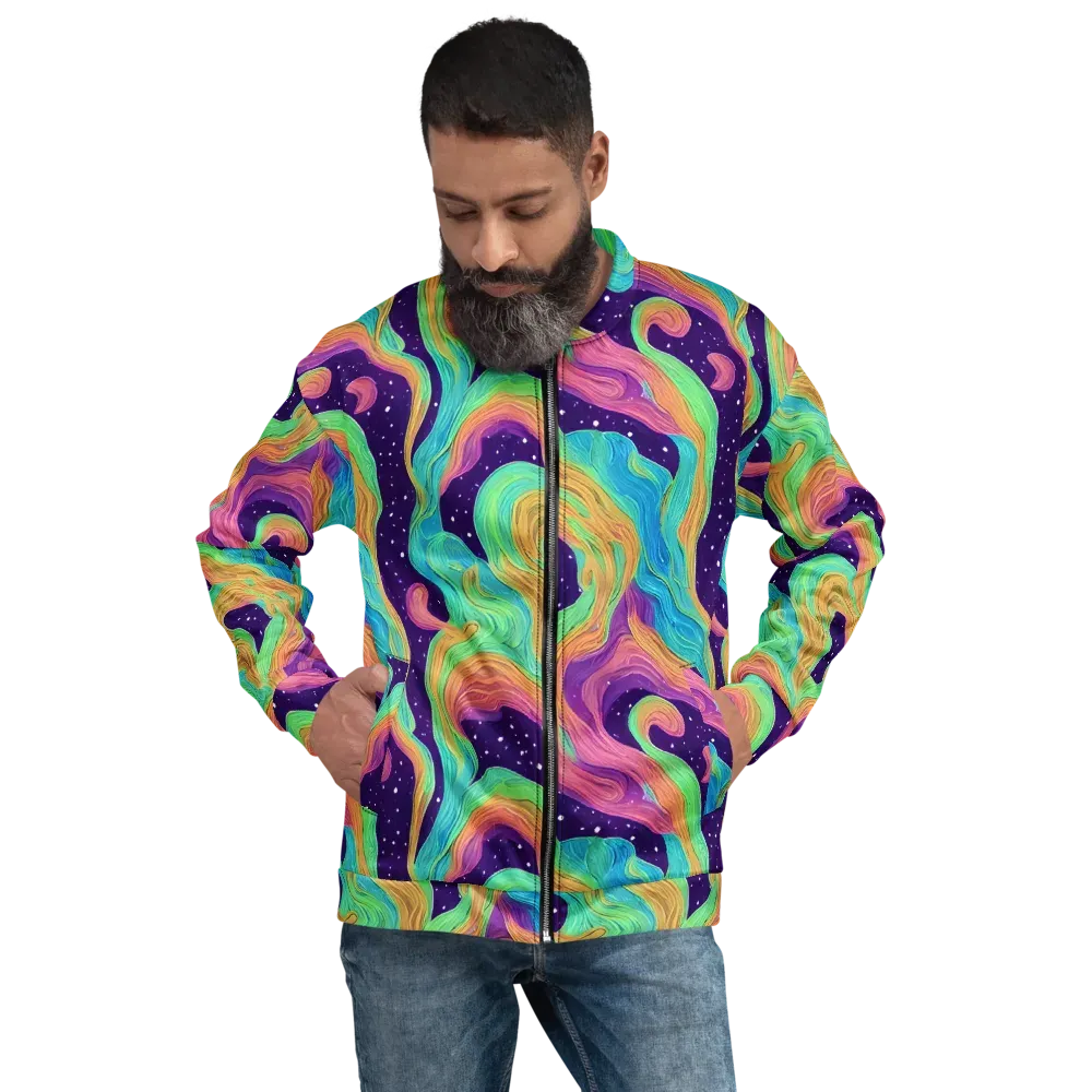 Nebula Whirl on Bomber Jacket — Front